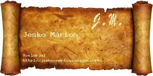 Jesko Márton névjegykártya