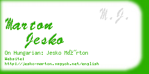 marton jesko business card